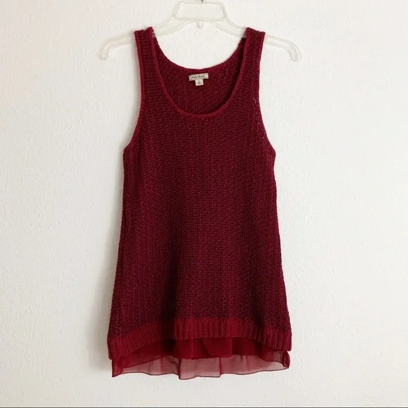 Lucky Brand Burgundy Sleeveless Knit Sweater - Picture 7 of 7
